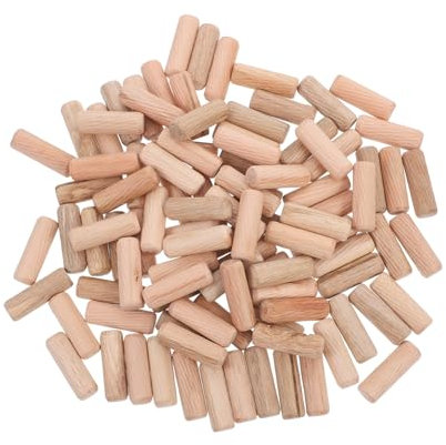 Generico 100 Pezzi tappo di legno lavorazione del legno piccole viti nere kit carpenteria tasselli in 10mm bastoncini di per la lavorazione palo di tassello tondo