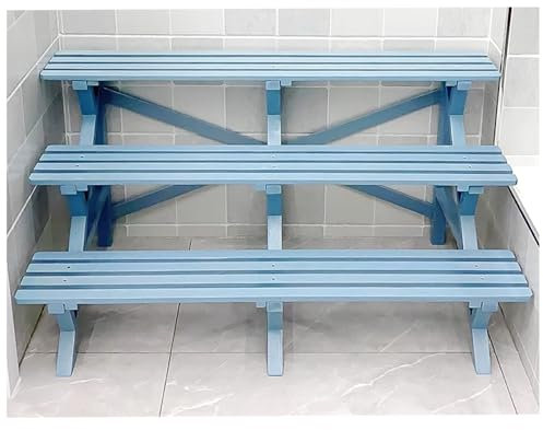Supporto per piante in legno per interni ed esterni, scaffale a più livelli impermeabile, grande scaletta a 3 livelli per decorazione di piante per scale