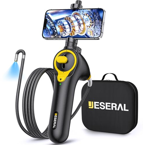 Jeseral Telecamera endoscopio 6,2 mm, 1080P, 6 LED, IP67, 1 m, macchina fotografica telescopica semi-rigida