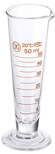 UTHCLO Vaso Medidor de Vidrio Transparente de 50ml Base Redonda, Resistente al Calor y Anticaída para Laboratorio y Medición Precisa