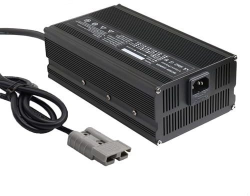Lzyjck Chargeur De Batterie Plomb-Acide 900 W 24 V 25 A avec Connecteurs Anderson - Compatible avec Chariots Élévateurs, Transpalettes, Autolaveuses Et Voiturettes De Golf,Noir,120A