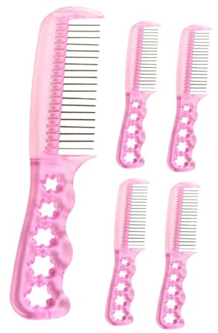 WOONEKY 5piezas Peine De Dientes De Acero Para Peluquería Peine Para Cardar El Cabello De Acero Para Cardar Para Diario Fiestas y Actuaciones