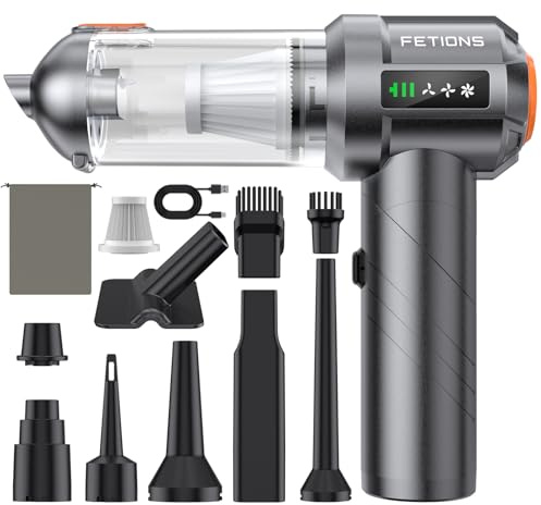 FETIONS Handheld Car Vacuum Cordless,3 Suction Modes,Portable Mini Cordless Cleaner with 19000pa Suction Power,Type-C Charge,Handheld Vacuum for Car,Home,Office