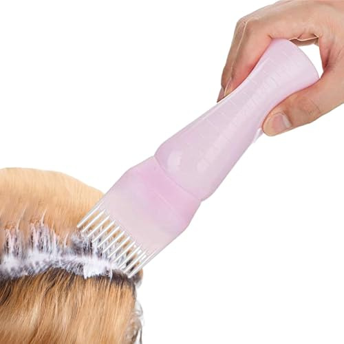 Botella aplicadora de peine de raíz,Aplicador de botella de raíz - Botella de peine de color de tinte para el cabello - Con botella de de Color de tinte para el cabello a escala para aceite para