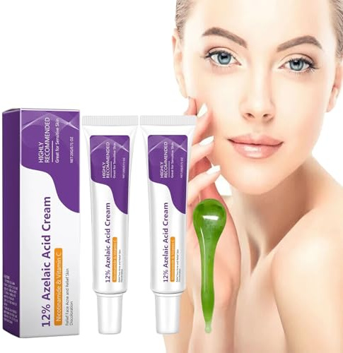 Azelaic Acid Serum,2pcs 12% Azelaic Acid Cream,Azelaic Acids Facial Serum Cream,12% Azelaic-Acids Acne Creams for Face,Anti Acne Creams Face Serums for Women,Suitable for All Skin Types