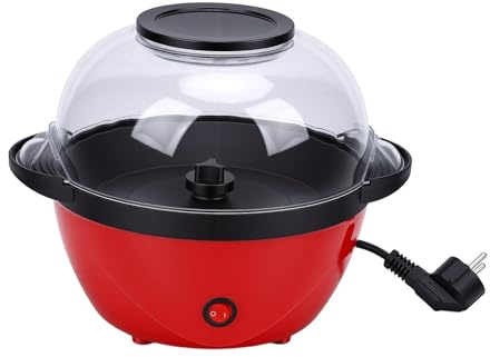 Luocute Machine à Pop-corn, 450 W, 10 Tasses, 2,5 L, Machine à Pop-corn électrique à Huile Chaude avec Plaque Antiadhésive et Agitateur, Popcorning pour les Fêtes à la Maison, Soirée (Prise UE)