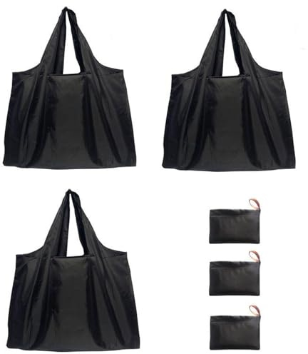 GYTFOG 3Pcs Foldable Shopping Bag, Reusable Shopping Bags Foldable, Storage Folding Shopping, Large Shopping Bag with Compact Storage, Folding Shopping Bags for Grocery Shopping