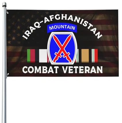 3X5Ft Garten Flagge Flagge Des Afghanistan-Kampfveteranen Der 10. Gebirgsdivision Personalisiert Garten Dekorative Flaggen Personalisierte Für Party Holiday