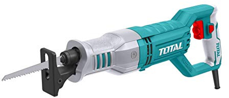 TOTAL - Sierra de Sable de Cable con Potencia de 750 W - Herramienta para Cortar Metal y Madera - Velocidad de 3300 rpm - Incluye 1 Cuchilla para Madera y Otra para Metal