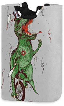 Mnsruu Panier à Linge Pliable avec poignée Motif Dinosaure Vert