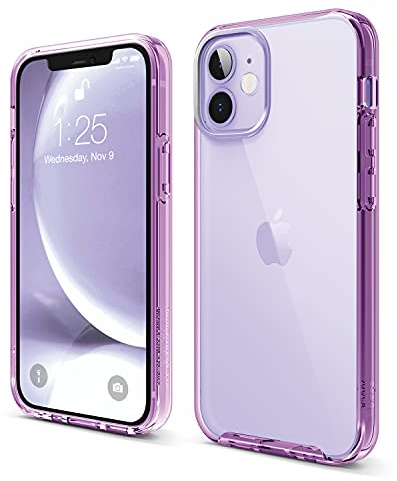 elago Transparente Hybrid Hülle für iPhone 12 Mini | PC/TPU-Hybridkonstruktion, transparentes Design, stoßfest (Violett)