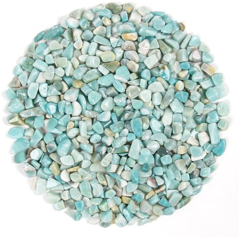500g Chips di Cristallo Naturale di Amazonite — Chips di Cristalli all’Ingrosso, Pietre Preziose per Artigianato, Bellissimo Pacchetto Regalo