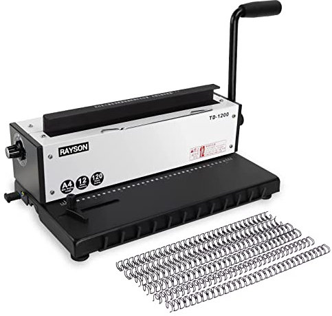 RAYSON Drahtbindemaschine, 34 Löcher, 120 Blatt Binden, Din A4, TD-1200