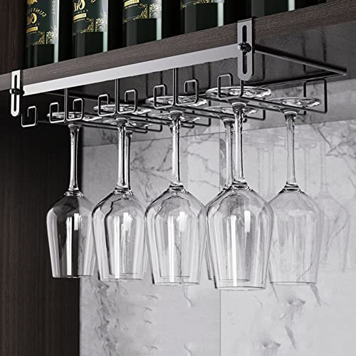 Umgekehrter Weinglashalter, 4 Schienen Weinglashalterung, Schrankeinsatz Gläserhalter, Stielgläserregal, Kann 8-12 Weingläser Halten, Gläserschiene Für Familie Restaurant Hotel Bar 45x22.5x5cm