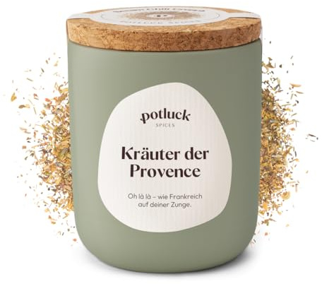 Potluck | Kräuter der Provence | Gewürzmischung im Keramiktopf | 30g | Vegan, glutenfrei und mit natürlichen Inhaltsstoffen