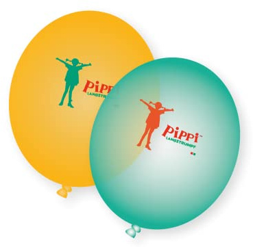 Pippi ballonger 8 st/lång strumpdekoration//Pippi lång strumpdekoration festdekoration