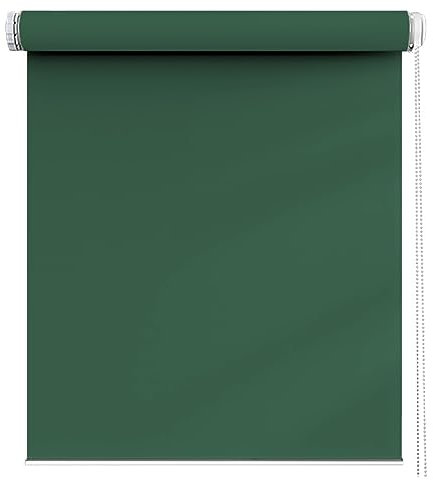 Fensterrollo Klemmrollo 100 x 80 cm, Sichtschutz und Sonnenschutz Blickdicht, Jalousie Plisseerollo, mit Aluminium-Schienen, für Fenster & Tür, Dunkelgrün