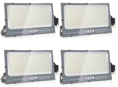 loyal LED Strahler Außen Fluter Aussen: 600W Superhell Scheinwerfer 6000K Kaltweiß 60000LM - IP66 Wasserdicht Verstellbar mit Bügel für Garten, Garage, Sportplatz