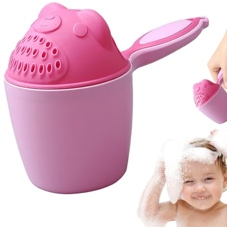 Hobngmuc Spülbecher für Kinder,Shampoo-Spülbecher,Cartoon-Bär-Shampoo-Becher, Wasserfall-Spüler - Baby-Haarwaschbecher mit Griff, wiederverwendbar, niedlicher Tierbecher zum Waschen von