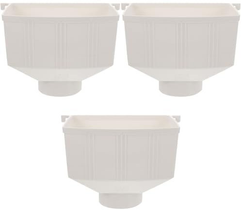 KITANDOVE 3St PVC-Regeneimer Dachrinnenfallrohr Siegel Universelle Regenwasserrinne vyh runter Ende dachrinnen ablauf regenspeicher Dachrinnensatz für Schuppen Regensammelsystem Plastik Weiß