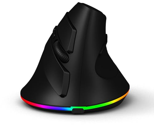 ZJchao Mouse Verticale, Mouse Verticale T25 Mouse Ergonomico Mouse Tunnel Carpale Mouse Ergonomico Mouse per Computer Wireless Con Mouse da Gioco Wireless RGB per Computer PC Portatile