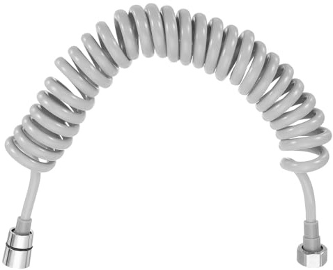 sourcing map Bidet Sprayer Tube, 3 M Bidet Spring Hose Flexible Shower Tube PU Flexible Telescopic Bidet Hose for Toilet Faucet Bidet Sprayer Basin Faucet Showers, Grey