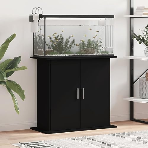 Xichuzi Aquariumständer Schwarz 81x36x73 cm Holzwerkstoff, Aquarium Unterschrank, Aquarium Schrank, Aquariumschrank, Aquarium Tisch, Aquarium Stands 833600
