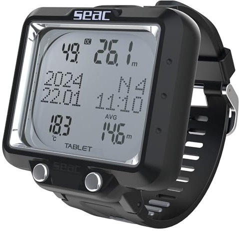 SEAC Tablet, Tauchcomputer mit integriertem Bluetooth, kann bis zu 3 Blends verarbeiten, großes Display, drahtlose Verbindung mit bis zu 3 Sendern