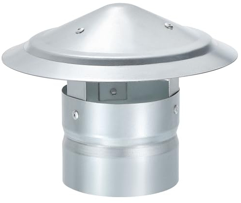YOKIVE 1 Pcs 4-Inch Round Chimney Cap, Galvanized Iron Cone Top Chimney Cap | Stove Pipe Cap Stovepipe Finial Great for Outside Vent Flue Roof