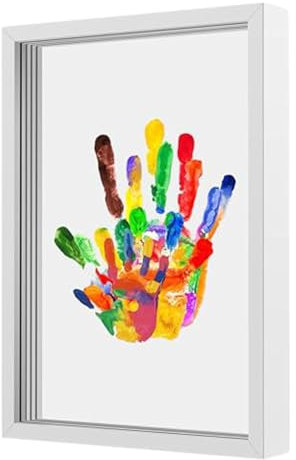 Handabdruck-Andenken-Set - Handabdruck-Set, Transparentes Bastelset | Andenken-Handabdruck-Rahmen, Handabdruck-Bastelset für Familien, Holzrahmen-Set mit transparenten, babysicheren Lackblättern für f