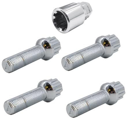 Simoni Racing BRA/77 Kit 4 Bulloni Antifurto - Bulloni antifurto per Ruote Chiave 17-19 M14x1.5 Lunghezza 45 mm