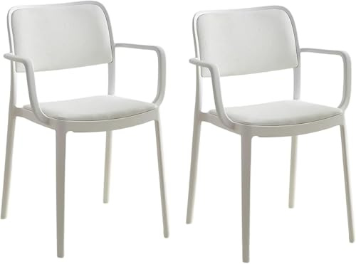 2 st stapelbara uteplatsstolar med armstöd – perfekt för utomhusträdgård köksbänk eller barpäls – platsbesparande design för enkel förvaring