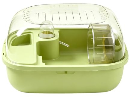 Jaula para Hámster Transparente con Rueda de Ejercicio y Bebedero | Jaula para Hámster con Accesorios Para Chinchilla Hurón Jerbo Animales Pequeños Escalada Dormir Descanso Enriquecimiento