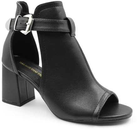 Fashion Thirsty Ladies Womens Block Mid High Heels Chunky Sandals Open Toe Party Shoes Size New
