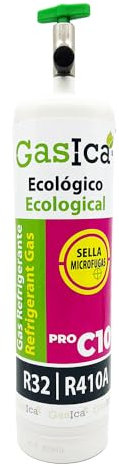 1 confezione a gas ecologica sostituita peso netto 380 gr EQUIVALE a 950 gr gas R410A R32 + chiave passo aria condizionata climatizzazione benzina GASESICA V3