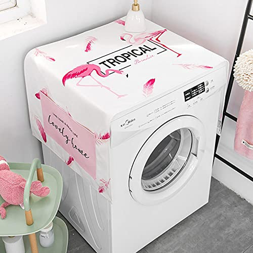Copertura Copri Lavatrice Microonde Mobile Coprilavatrice Da Interno Antipolvere E Asciugatrice Salvaspazio Copri Frigorifero uccello rosa 55 X 140cm