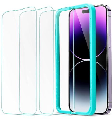 ESR 3 Pezzi Pellicola Vetro per iPhone 14 Pro, Cornice di Allineamento