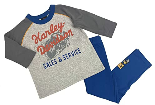 Harley-Davidson Little Boys' 2-Piece Toddler 3/4 Sleeve Tee & Pant Set (2/3T)