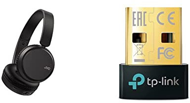 JVC Casque sans Fil Supra-aural, 3 Modes sonores, 35H d'autonomie, Structure pivotante et Pliable à Plat, Connexion Multipoint, Bluetooth & TP-Link Adaptateur Bluetooth 5.0 UB500, dongle bluetooth 5.0