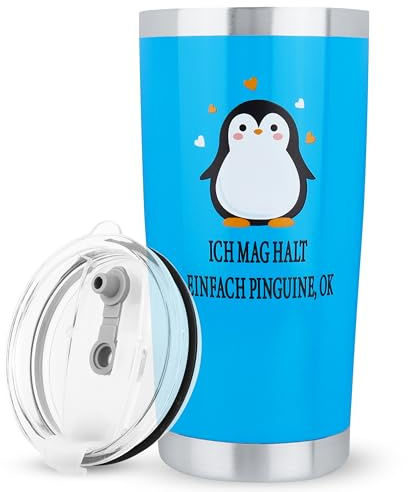 Merclix Pinguin Reisebecher 20oz Geschenk für Frauen Männer Edelstahl