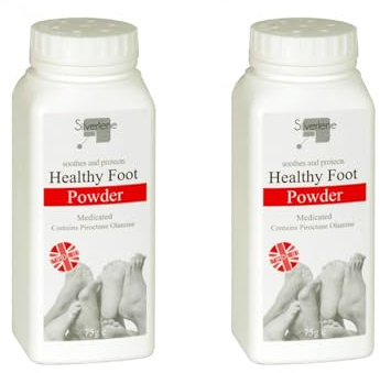 SDMAX Athletes Healthy Foot Powder Medicated Treats And Prevents Anti-FUNGAL 75g, Prone To Excessive Sweating And Odour, Daily Foot Care Regime, Talcum Powder, Controls Sweat (2pcs)