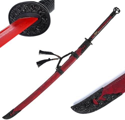 104 cm träträning bokken, Katana svärd med foder, handgjord katana, äkta samuraj kampsport, träningssvärd i trä Iaido anime cosplay rekvisita present