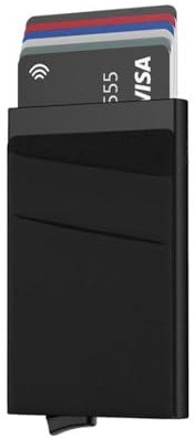 FFWTPY Kompakter RFID Kreditkartenhalter Minimalistisch Slim Wallet Kartenetui Herren Aluminium Portemonnaie Schiebemechanismus