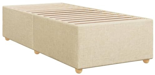 vidaXL Bettgestell ohne Matratze Creme 90x190 cm Stoff