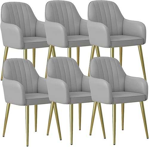 6er Set Gepolsterte MDining Stühle für Küche und Esszimmer, Ergonomische Armlehnen und Rückenlehne, ideal für Theke, Lounge, Wohnzimmer und Empfangsbereich