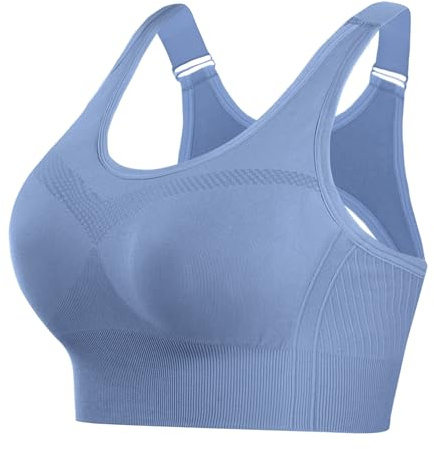 Litherday Sujetador Deportivo Mujer Espalda Nadadora Tirantes Ajustables | Tejido elástico transpirable, espalda nadadora con tirantes anchos, copas extraíbles, fácil lavado, para gimnasio y yoga