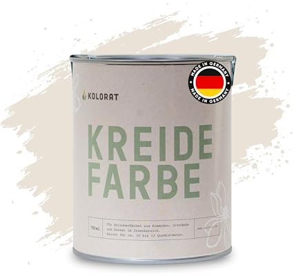 Kolorat® Kreidefarbe für Möbel Cremeweiß – 750ml – Mandelmilch Nr. 103 | Hochdeckend, matt, für Holzmöbel innen, umweltfreundlich, DIN EN 71-3 geprüft