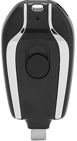 ZDETGU Keychain Portable Charger Fast Charging 1500mAh för Andriod USB C Mini Emergency Power Bank för Mobiltelefoner (Svart)