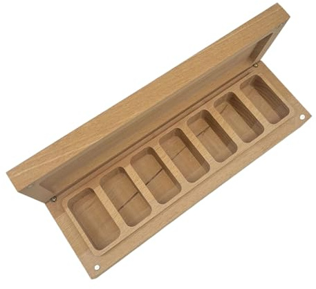 Nankoyal Portapillole 7 Giorni, Organizzatore Portatile in Legno per Pillole, Accessorio Per Casa Contenitore Per Farmaci Portagioie Scrivania