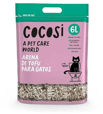 COCOSI Gourmet Fresh Food – Arena Lecho Vegetal de Tofu para Gatos, 6 L – 100 % Ingredientes Vegetales, Aglomerado Rápido, Sin Polvo, Biodegradable
